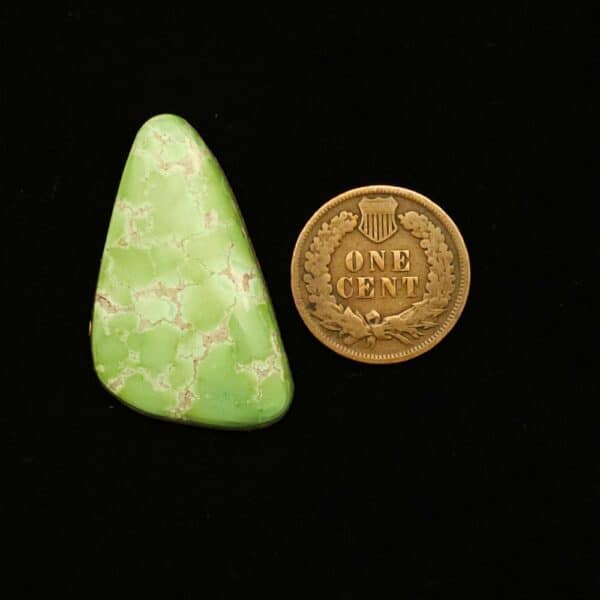 "Minty Green Pastel Grasshopper Mine Turquoise Cabochon with Light Brown Creamy Matrix, 22.05 Carats, 34mm x 21.66mm, Completely Untreated, from Grasshopper Mine on Turquoise Deluxe"