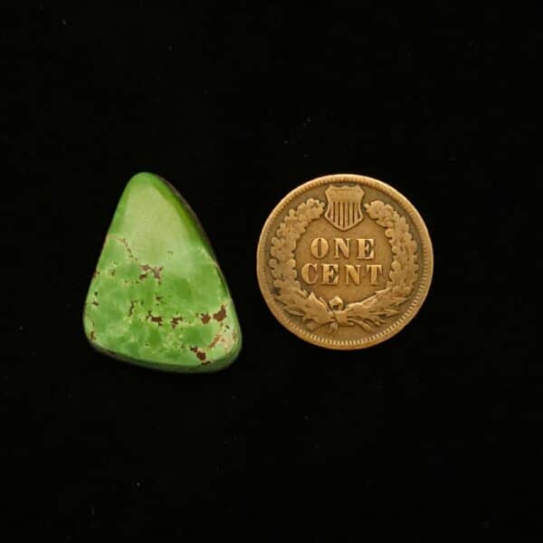 "Grass Green Grasshopper Mine Turquoise Cabochon, 14.10 Carats, 22.17mm x 16.87mm, Completely Untreated, from Grasshopper Mine on Turquoise Deluxe"