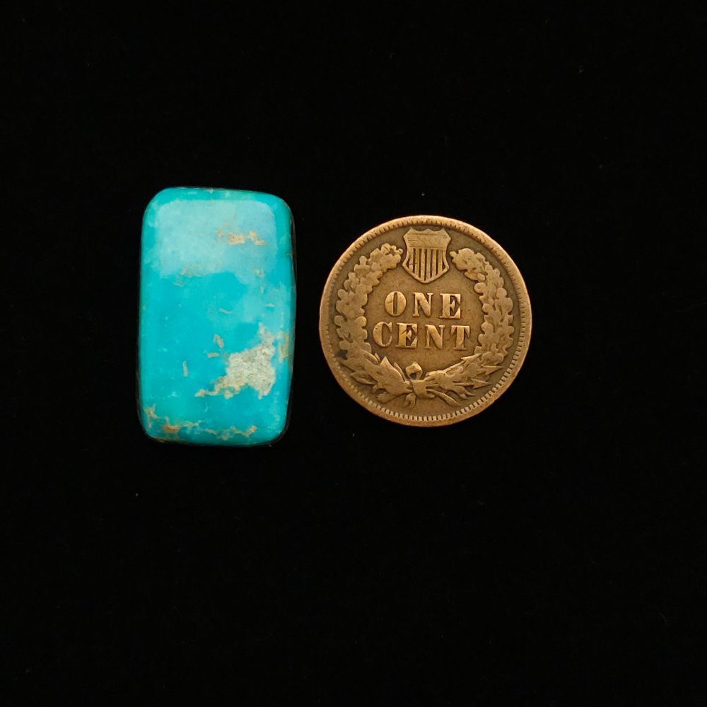 "Electric Blue Blue Gem Mine Turquoise Cabochon with White Matrix, 13.35 Carats, 23.21mm x 14.20mm, Completely Untreated, from Blue Gem Mine on Turquoise Deluxe"