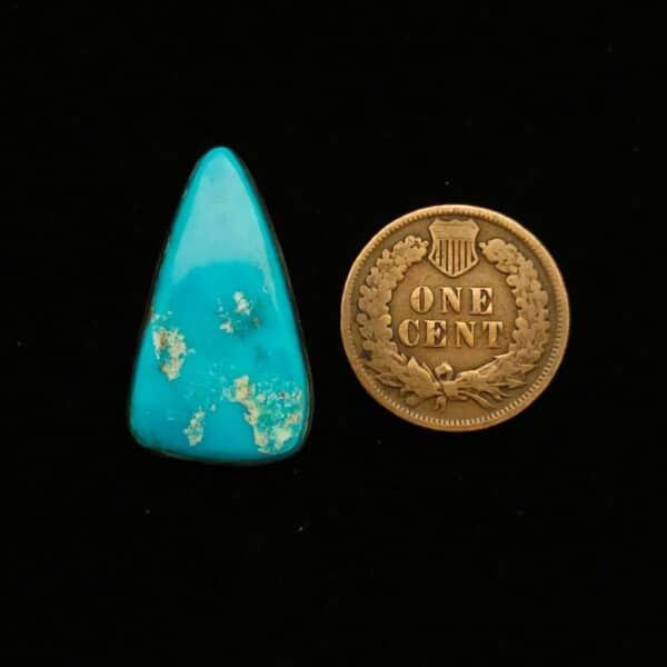 "Neon Blue Blue Gem Mine Turquoise Cabochon with White Matrix, 10.25 Carats, 26.34mm x 15.35mm, Completely Untreated, from Blue Gem Mine on Turquoise Deluxe"