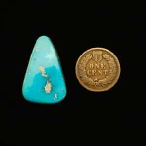 "Neon Blue Blue Gem Mine Turquoise Cabochon with White Matrix, 16.30 Carats, 29.45mm x 18.94mm, Completely Untreated, from Blue Gem Mine on Turquoise Deluxe"