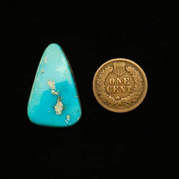 "Neon Blue Blue Gem Mine Turquoise Cabochon with White Matrix, 16.30 Carats, 29.45mm x 18.94mm, Completely Untreated, from Blue Gem Mine on Turquoise Deluxe"