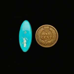 "Electric Blue Blue Gem Mine Turquoise Cabochon with White Matrix, 7.95 Carats, 26.74mm x 11.15mm, Completely Untreated, from Blue Gem Mine on Turquoise Deluxe"