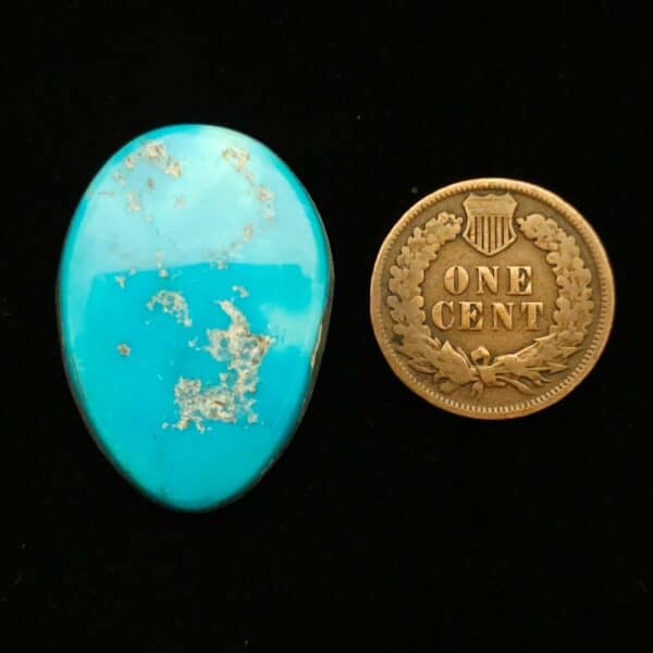 "Neon Blue Blue Gem Mine Turquoise Cabochon, 23.15 Carats, 30.30mm x 21.99mm, Completely Untreated, from Blue Gem Mine on Turquoise Deluxe"