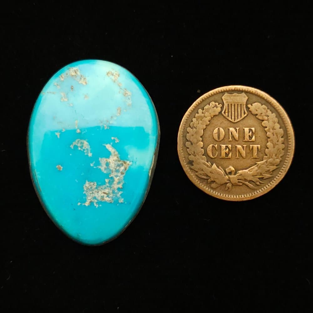 "Neon Blue Blue Gem Mine Turquoise Cabochon, 23.15 Carats, 30.30mm x 21.99mm, Completely Untreated, from Blue Gem Mine on Turquoise Deluxe"