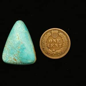 "Sky Blue Number 8 Mine Turquoise Cabochon with Gold Matrix, 26.65 Carats, 27.22mm x 21.39mm, Completely Untreated, from Number 8 Mine on Turquoise Deluxe"