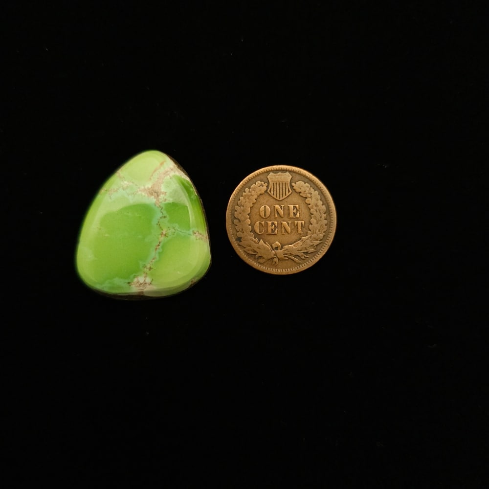 Apple Green 22-Carat Turquoise Cabochon from Grasshopper Mine