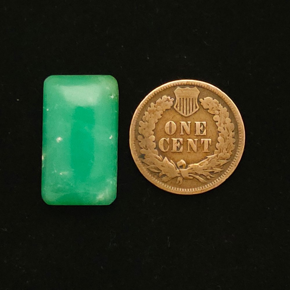 "Rectangle Chrysoprase Cabochon from Marburg, Australia, Measuring 21.32mm x 12.31mm, 14.75 Carats, Untreated and Natural"