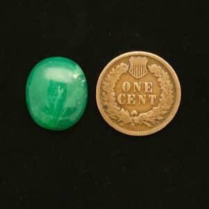 "Grass Green Oval Chrysoprase Cabochon from Marburg, Australia, Measuring 8.70 Carats, Untreated and Natural"